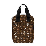 Brown Paw And Bone Pattern Print Bible Tote Bag