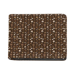 Brown Paw And Bone Pattern Print Bifold Wallet