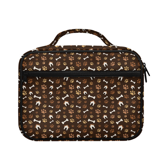 Brown Paw And Bone Pattern Print Briefcase Bible Bag
