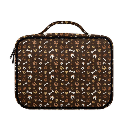 Brown Paw And Bone Pattern Print Briefcase Bible Bag