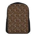Brown Paw And Bone Pattern Print Casual Backpack