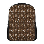 Brown Paw And Bone Pattern Print Casual Backpack