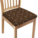 Brown Paw And Bone Pattern Print Chair Cushion Cover