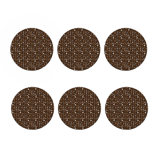 Brown Paw And Bone Pattern Print Coaster Set