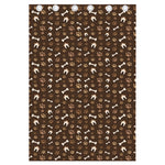 Brown Paw And Bone Pattern Print Curtain