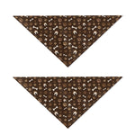 Brown Paw And Bone Pattern Print Dog Bandana