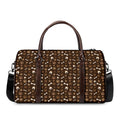 Brown Paw And Bone Pattern Print Duffel Bag