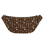 Brown Paw And Bone Pattern Print Fanny Pack