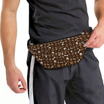 Brown Paw And Bone Pattern Print Fanny Pack