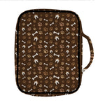 Brown Paw And Bone Pattern Print Front Pocket Bible Bag