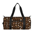 Brown Paw And Bone Pattern Print Gym Bag