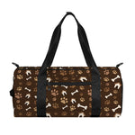 Brown Paw And Bone Pattern Print Gym Bag