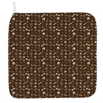 Brown Paw And Bone Pattern Print Hand Towel