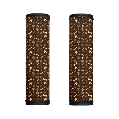 Brown Paw And Bone Pattern Print Handle Covers