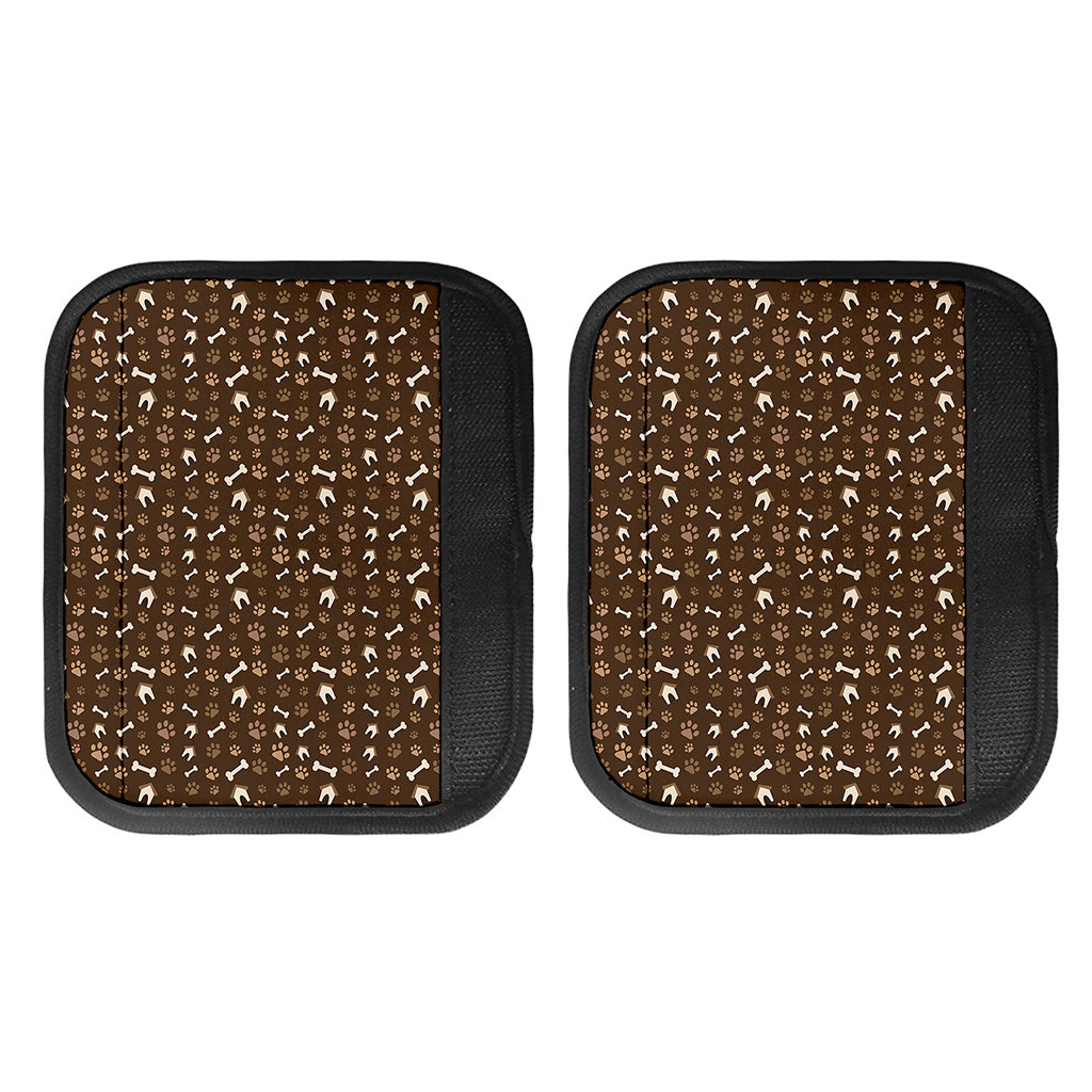 Brown Paw And Bone Pattern Print Handle Covers
