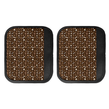 Brown Paw And Bone Pattern Print Handle Covers