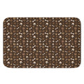 Brown Paw And Bone Pattern Print Indoor Door Mat