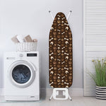 Brown Paw And Bone Pattern Print Ironing Board Cover