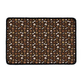 Brown Paw And Bone Pattern Print Kitchen Mat