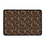 Brown Paw And Bone Pattern Print Kitchen Mat