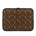 Brown Paw And Bone Pattern Print Laptop Sleeve