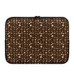 Brown Paw And Bone Pattern Print Laptop Sleeve