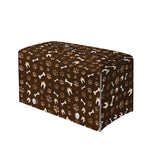 Brown Paw And Bone Pattern Print Leather Tissue Box Cover