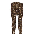 Brown Paw And Bone Pattern Print Men's Leggings