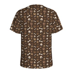 Brown Paw And Bone Pattern Print Men's Sports T-Shirt