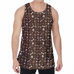 Brown Paw And Bone Pattern Print Men's Velvet Tank Top