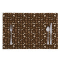 Brown Paw And Bone Pattern Print Placemat
