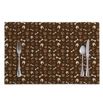Brown Paw And Bone Pattern Print Placemat