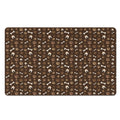 Brown Paw And Bone Pattern Print Polyester Doormat
