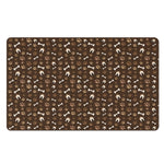 Brown Paw And Bone Pattern Print Polyester Doormat