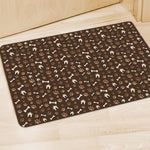 Brown Paw And Bone Pattern Print Polyester Doormat