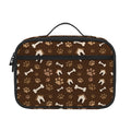 Brown Paw And Bone Pattern Print Portable Lunch Bag