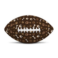 Brown Paw And Bone Pattern Print Rugby Ball