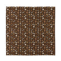 Brown Paw And Bone Pattern Print Silk Bandana