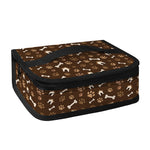 Brown Paw And Bone Pattern Print Small Lunch Bag
