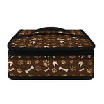 Brown Paw And Bone Pattern Print Small Lunch Bag