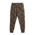 Brown Paw And Bone Pattern Print Sweatpants