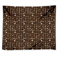 Brown Paw And Bone Pattern Print Tapestry