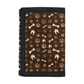 Brown Paw And Bone Pattern Print Trifold Wallet
