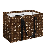 Brown Paw And Bone Pattern Print Utility Tote Bag