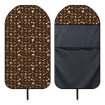 Brown Paw And Bone Pattern Print Waterproof Car Seat Cover