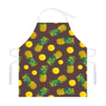 Brown Pineapple Pattern Print Adjustable Apron