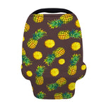 Brown Pineapple Pattern Print Baby Seat Cover