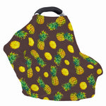 Brown Pineapple Pattern Print Baby Seat Cover