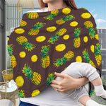 Brown Pineapple Pattern Print Baby Seat Cover