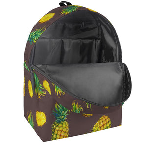 Brown Pineapple Pattern Print Backpack